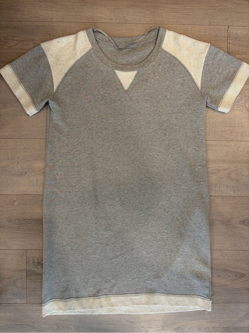 COS Grey Dress Short Sleeve Crewneck with Contrast Trim